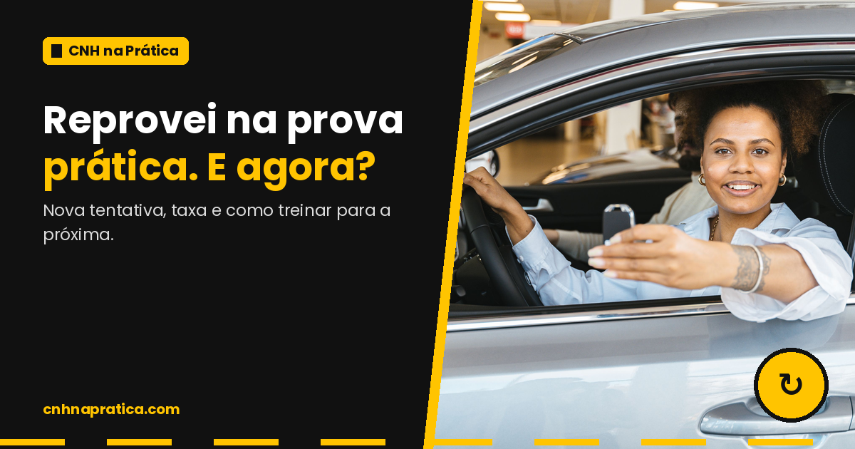 Reprovei na prova prática, e agora: motorista sorrindo na janela do carro, segurando a chave.